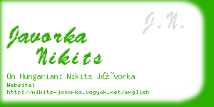 javorka nikits business card